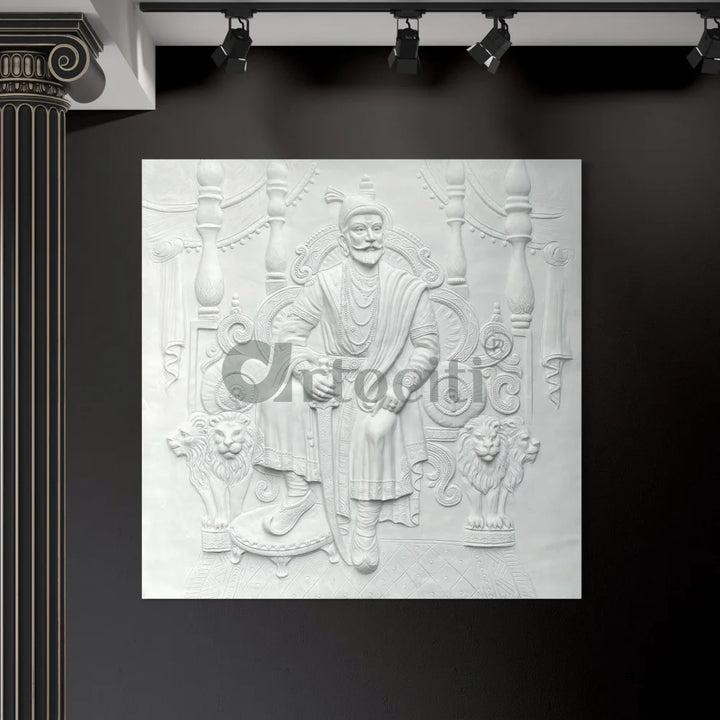 Chattrapati Shivaji Maharaj 3D Relief Mural (6x6 Feet)