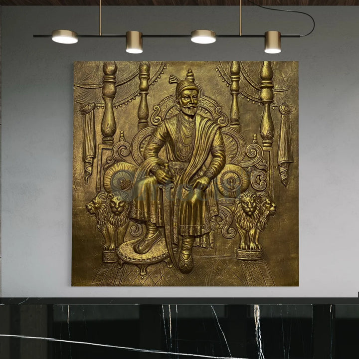 Chattrapati Shivaji Maharaj 3D Relief Mural (6x6 Feet)