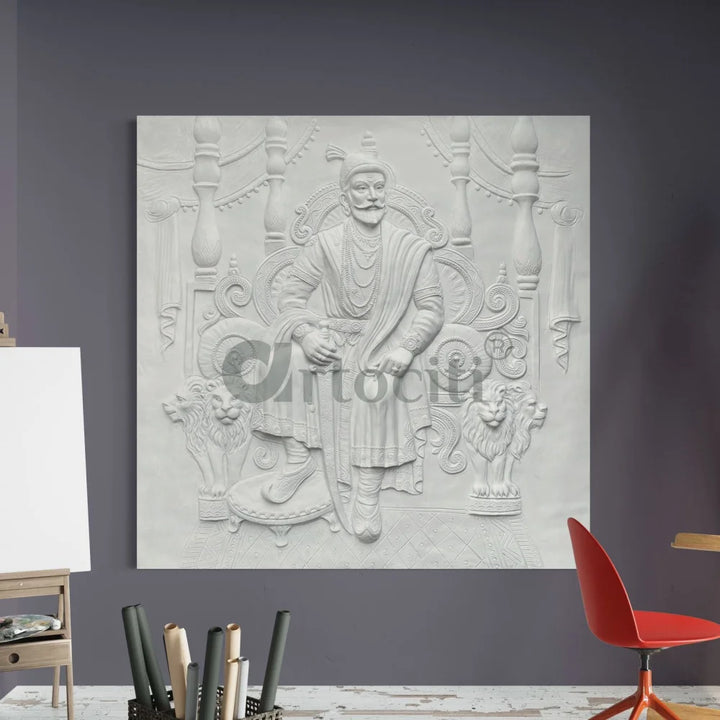 Chattrapati Shivaji Maharaj 3D Relief Mural (6x6 Feet)
