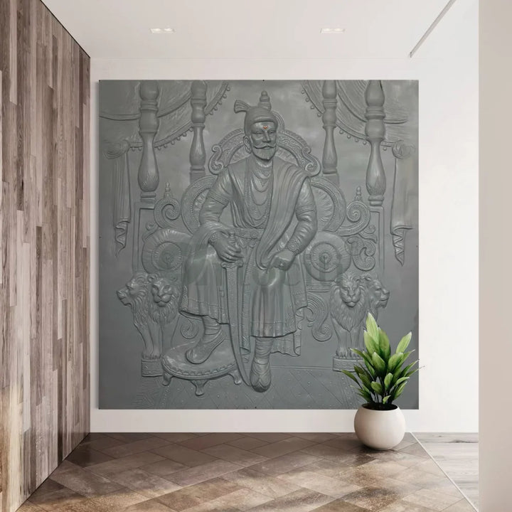 Chattrapati Shivaji Maharaj 3D Relief Mural (6x6 Feet)