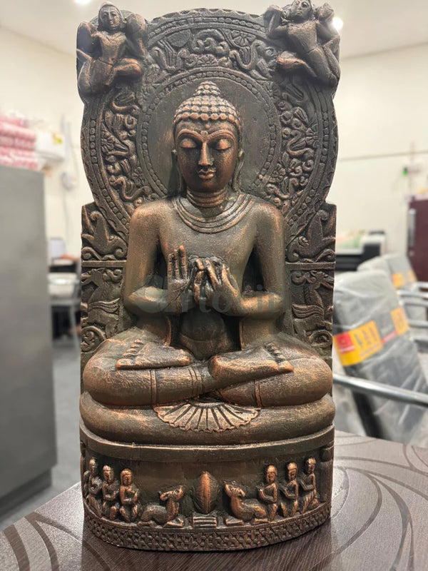 Dharmachakra Buddha Statue 3D Relief Sculpture Table Decor