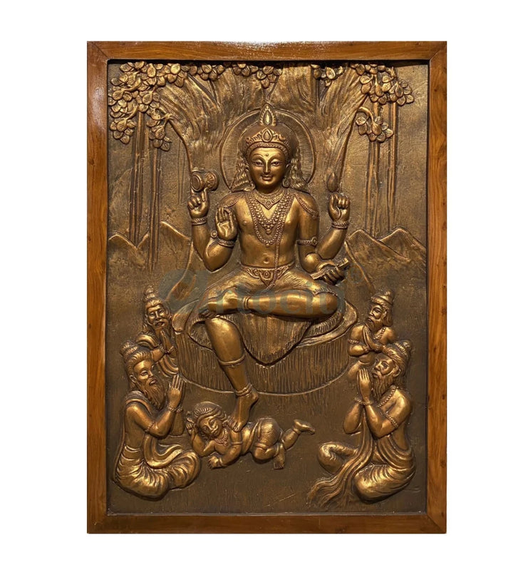 Divine Enlightenment Dakshinamurthy 3D Relief Mural wall art