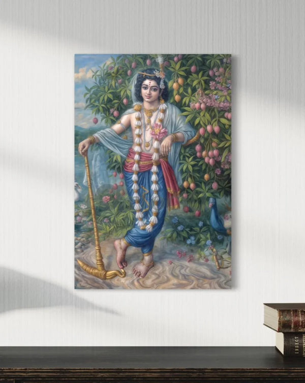 Divine Majesty Lord Balarama Indian Ethnic Canvas Giclee Print 24X16 Inches