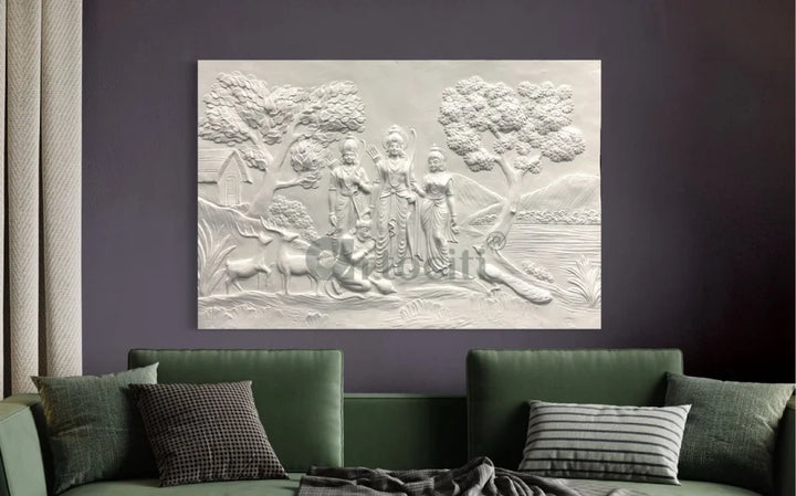 6x4 feet Divine Ram Darbar 3D Relief Mural
