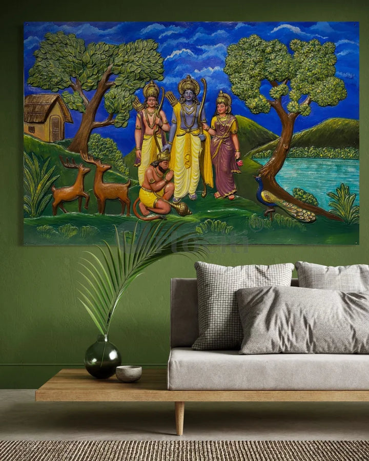 6x4 feet Divine Ram Darbar 3D Relief Mural