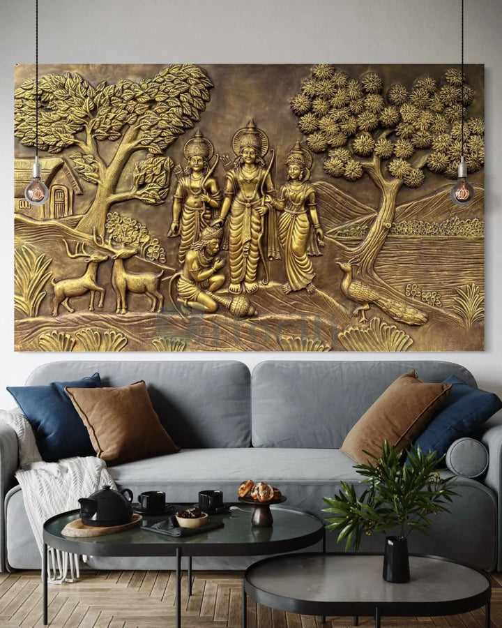 6x4 feet Divine Ram Darbar 3D Relief Mural