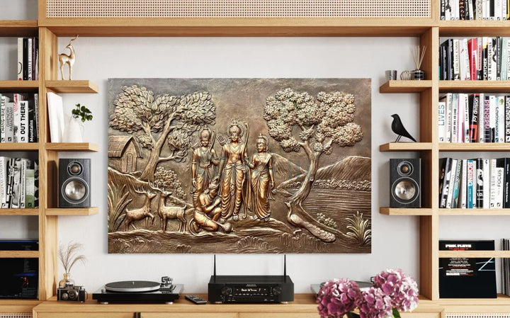6x4 feet Divine Ram Darbar 3D Relief Mural Unframed / Bronze