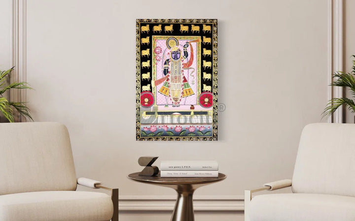 Divine Splendor Lord Shreenath Ji Pichwai Canvas Giclee Print