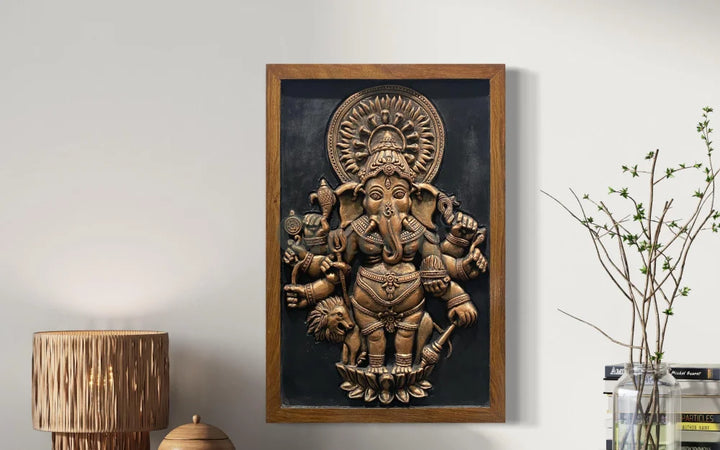 Drishti Ganesha 3D Relief Mural Wall Art Ganesha Wall Decor