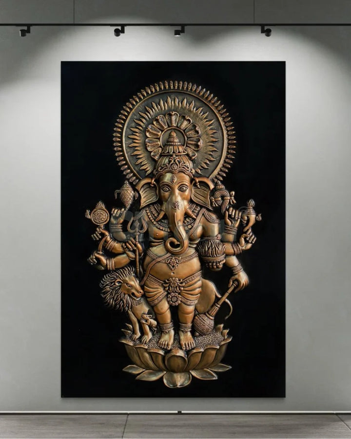 Drishti Ganesha 3D Relief Mural Wall Art Ganesha Wall Decor