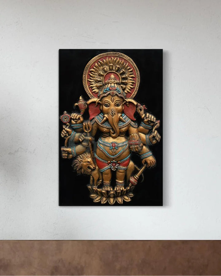 Drishti Ganesha 3D Relief Mural Wall Art Ganesha Wall Decor