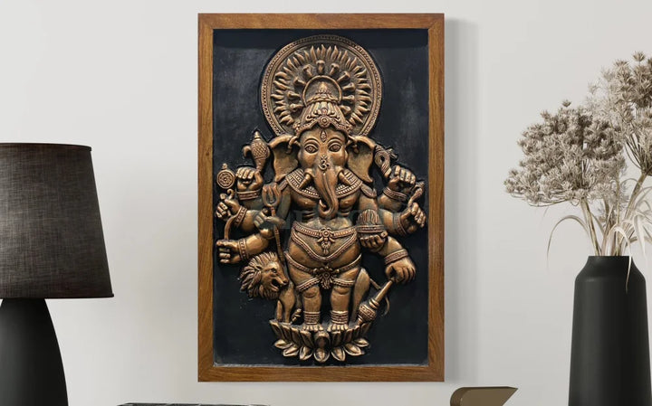 Drishti Ganesha 3D Relief Mural Wall Art Ganesha Wall Decor