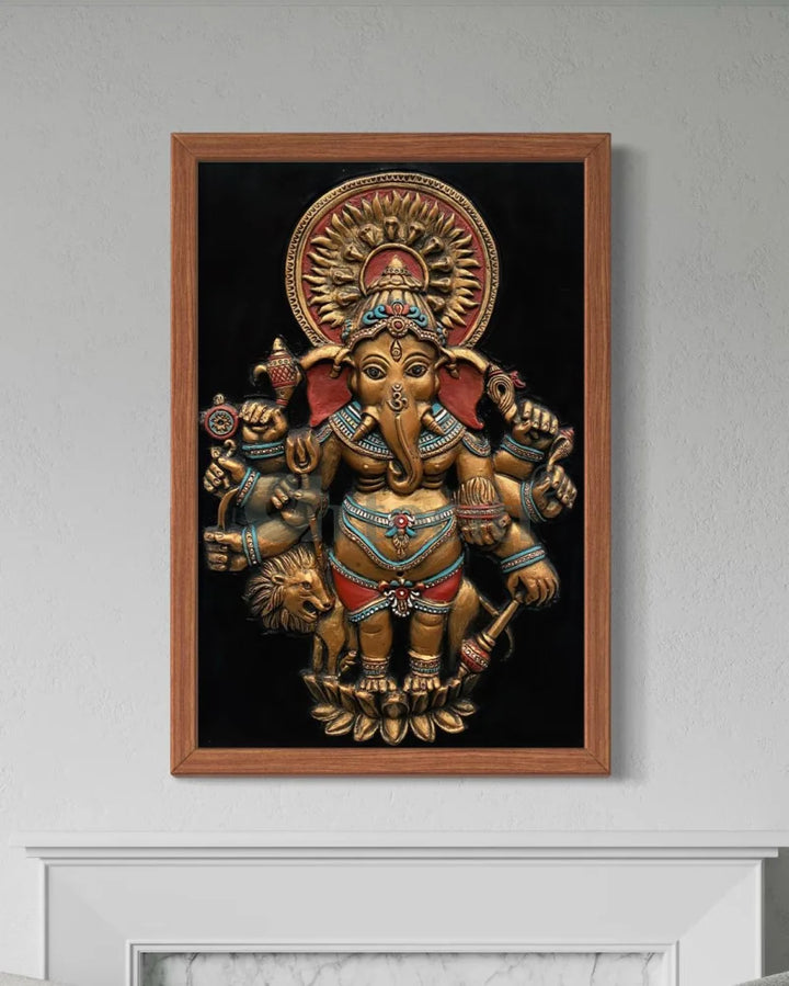 Drishti Ganesha 3D Relief Mural Wall Art Ganesha Wall Decor