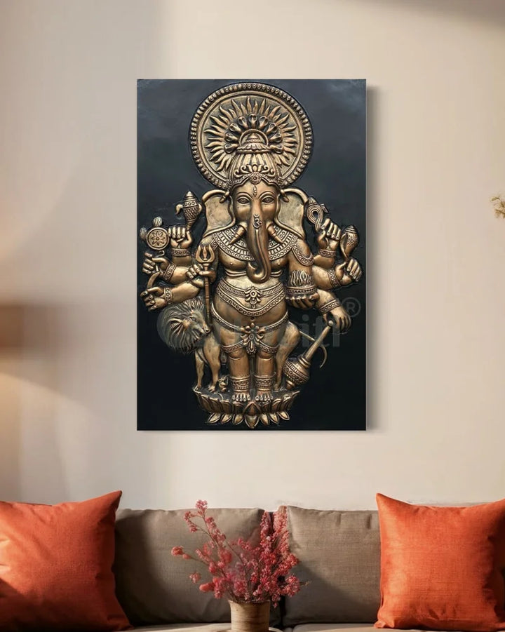 Drishti Ganesha 3D Relief Mural Wall Art Ganesha Wall Decor
