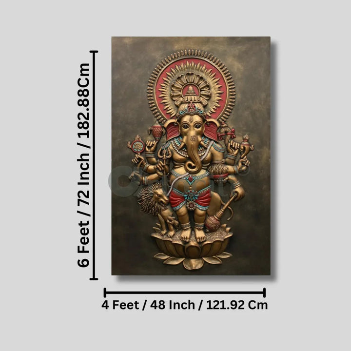 Drishti Ganesha 3D Relief Mural Wall Art Ganesha Wall Decor