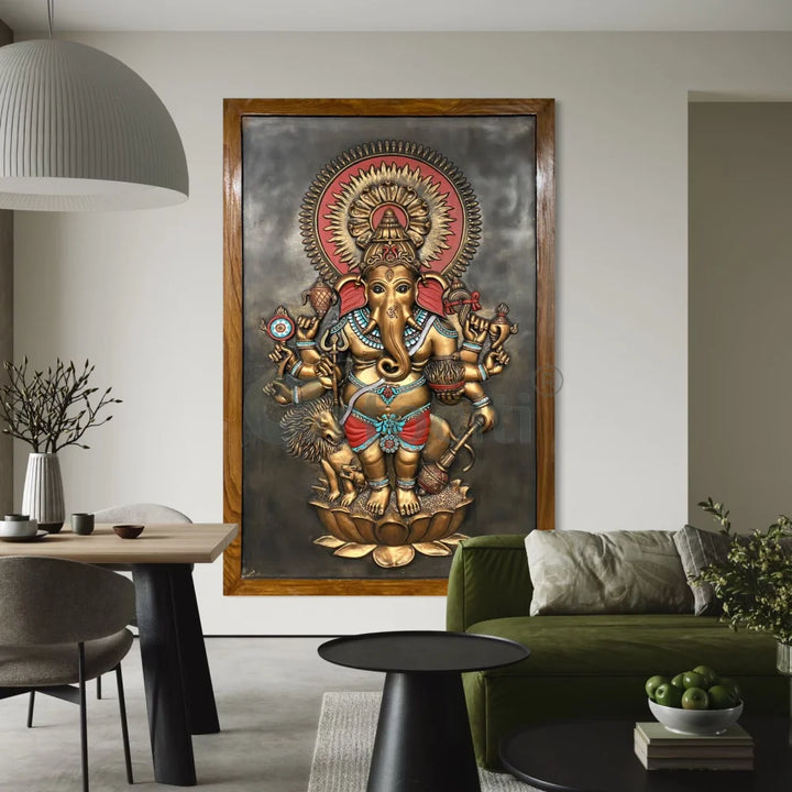 Drishti Ganesha 3D Relief Mural Wall Art Ganesha Wall Decor