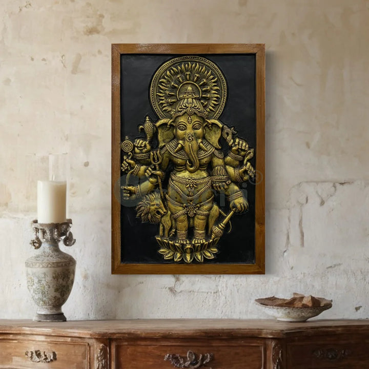 Drishti Ganesha 3D Relief Mural Wall Art Ganesha Wall Decor