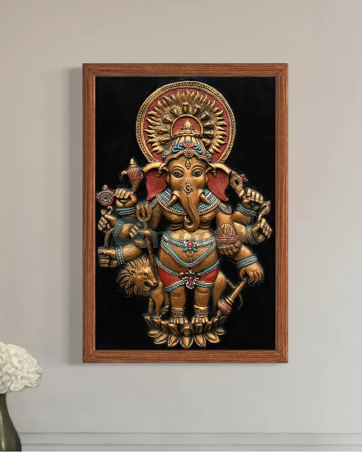 Drishti Ganesha 3D Relief Mural Wall Art Ganesha Wall Decor