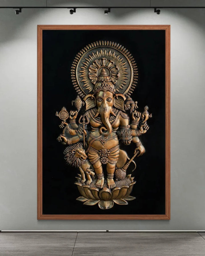 Drishti Ganesha 3D Relief Mural Wall Art Ganesha Wall Decor