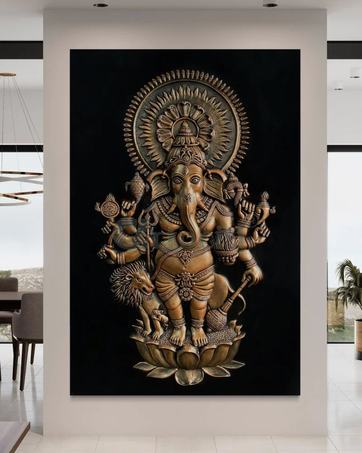 Drishti Ganesha 3D Relief Mural Wall Art Ganesha Wall Decor