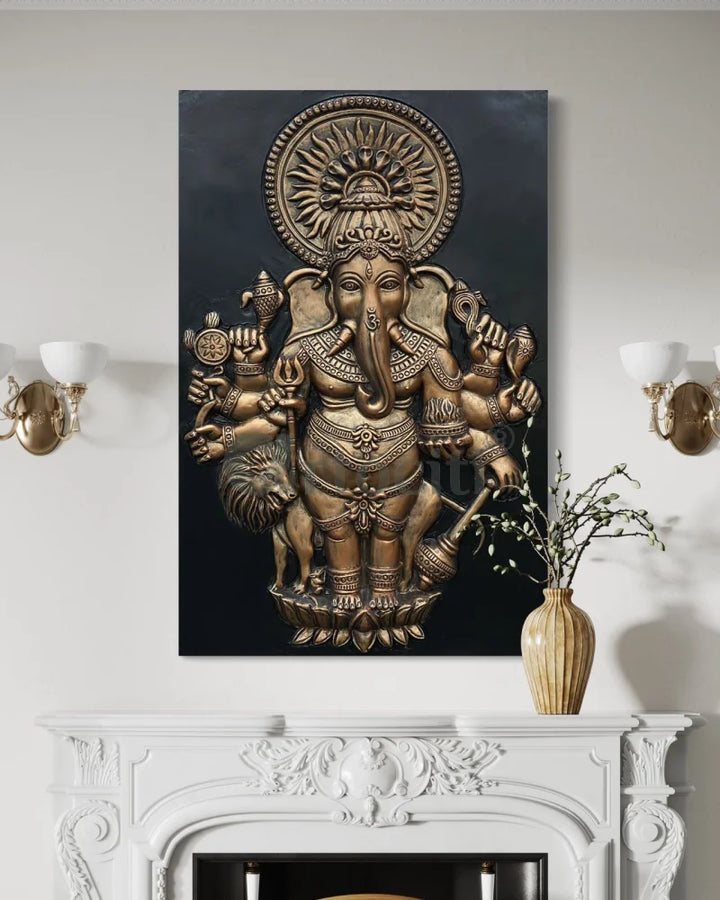 Drishti Ganesha 3D Relief Mural Wall Art Ganesha Wall Decor