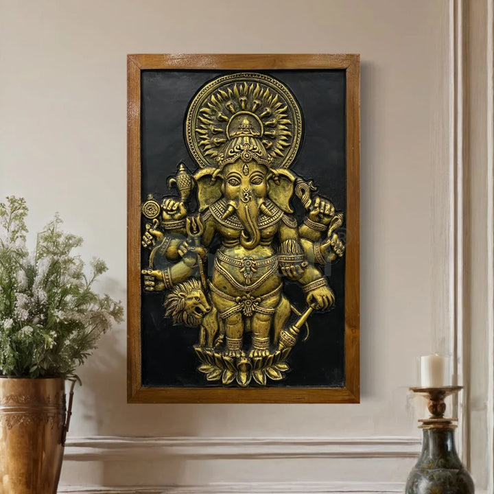 Drishti Ganesha 3D Relief Mural Wall Art Ganesha Wall Decor