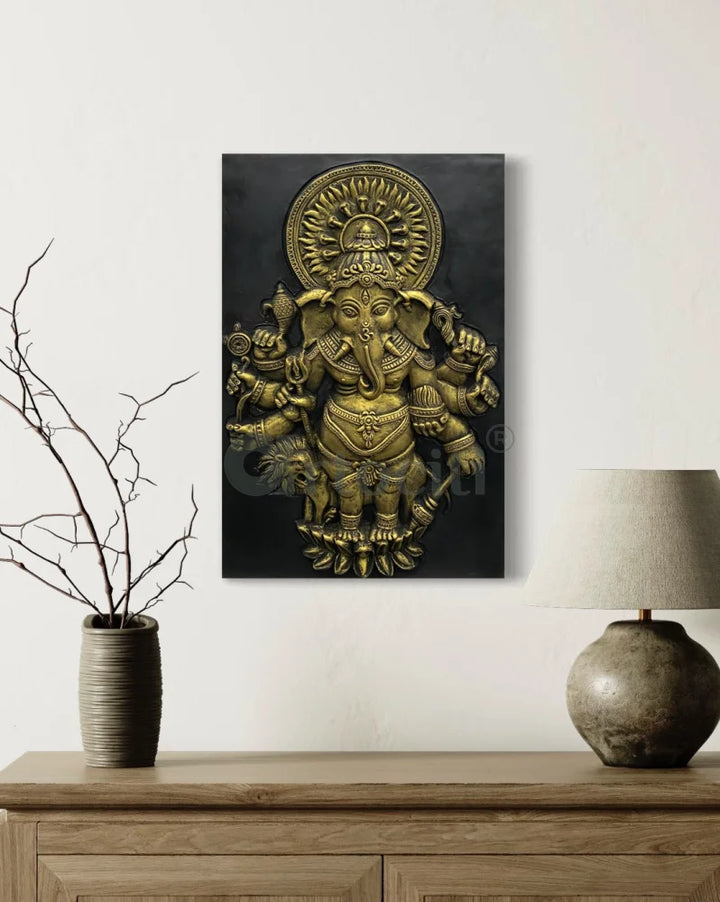 Drishti Ganesha 3D Relief Mural Wall Art Ganesha Wall Decor
