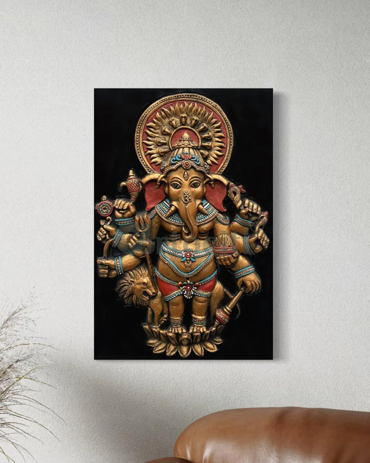 Drishti Ganesha 3D Relief Mural Wall Art Ganesha Wall Decor
