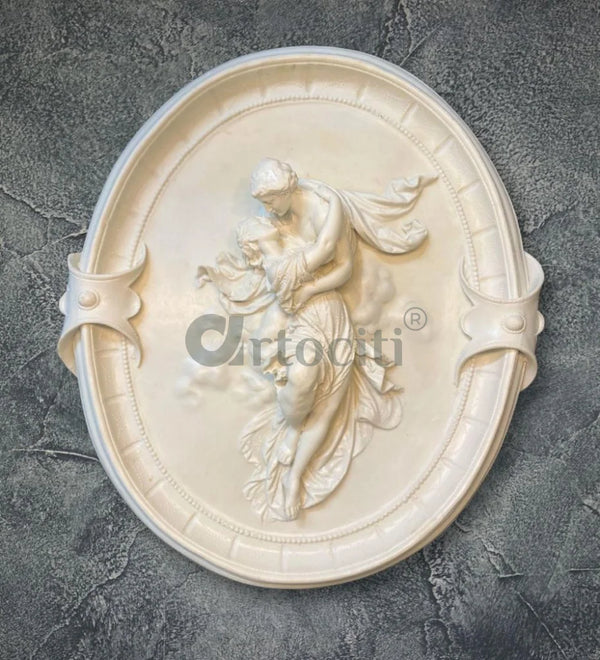 European Couple theme 3D Wall Hanging | Ready to hang | 3D Wall Sculpture White Marble