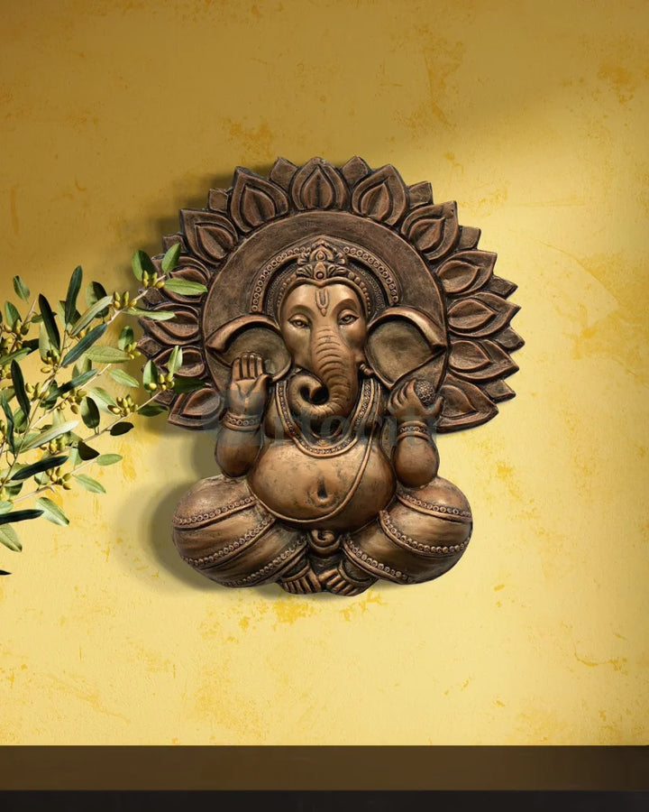 Ganesha with Chakra 3D Relief Mural Wall Art
