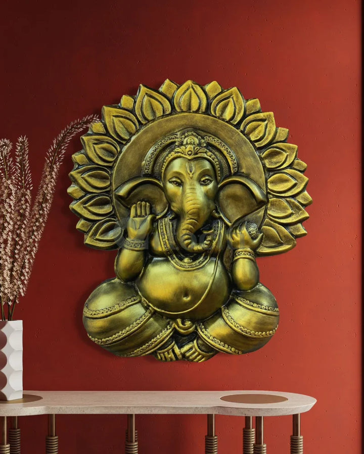 Ganesha with Chakra 3D Relief Mural Wall Art