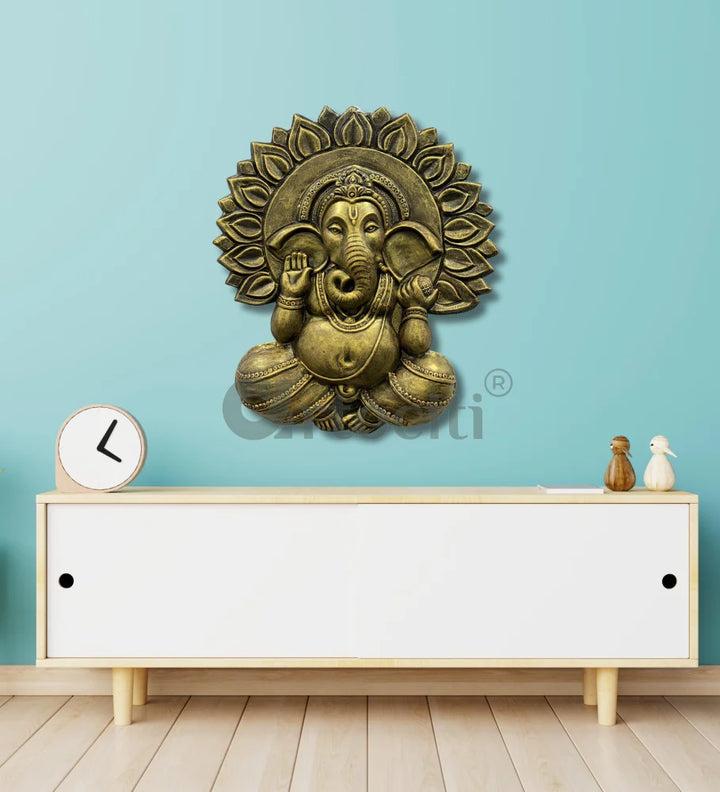 Ganesha with Chakra 3D Relief Mural Wall Art