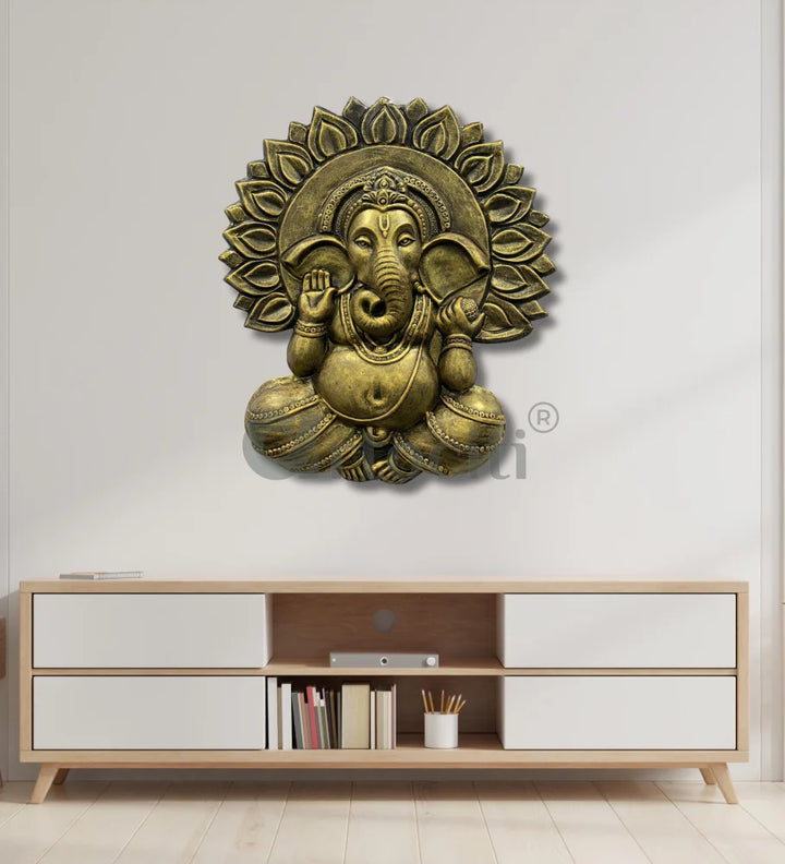 Ganesha with Chakra 3D Relief Mural Wall Art