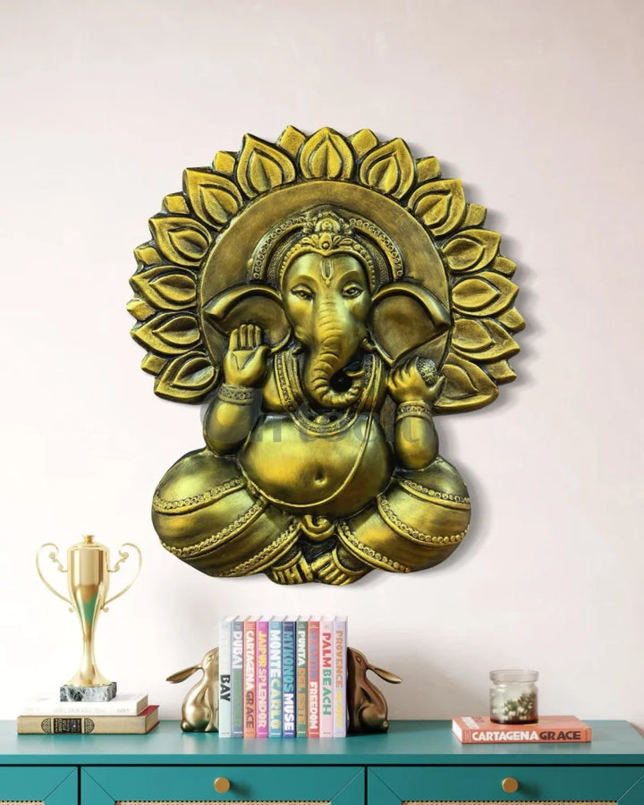 Ganesha with Chakra 3D Relief Mural Wall Art
