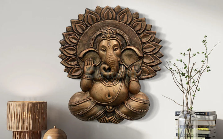 Ganesha with Chakra 3D Relief Mural Wall Art