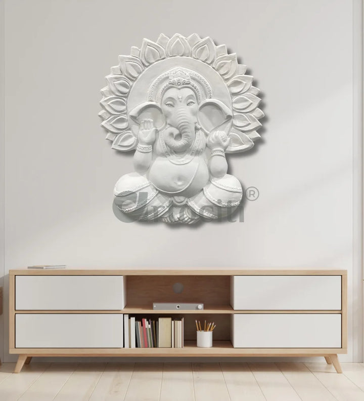 Ganesha with Chakra 3D Relief Mural Wall Art