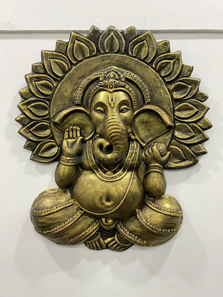 Ganesha with Chakra 3D Relief Mural Wall Art