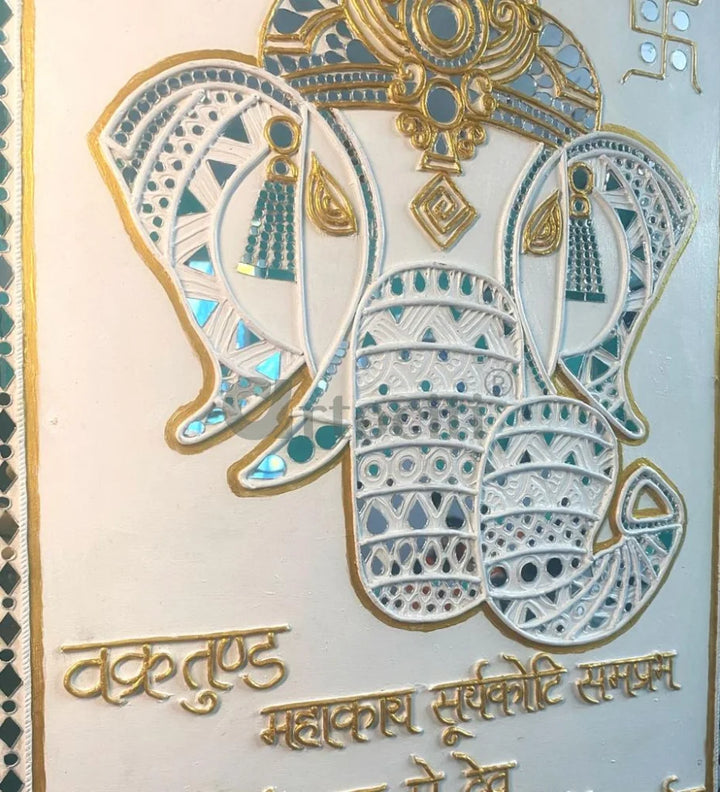 Handmade Ganesha Lippan Art