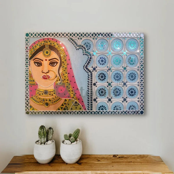 Handmade Lippan Art Portrait of a Lady Lippan Art