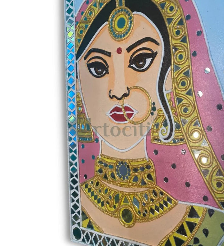 Handmade Lippan Art Portrait of a Lady Lippan Art