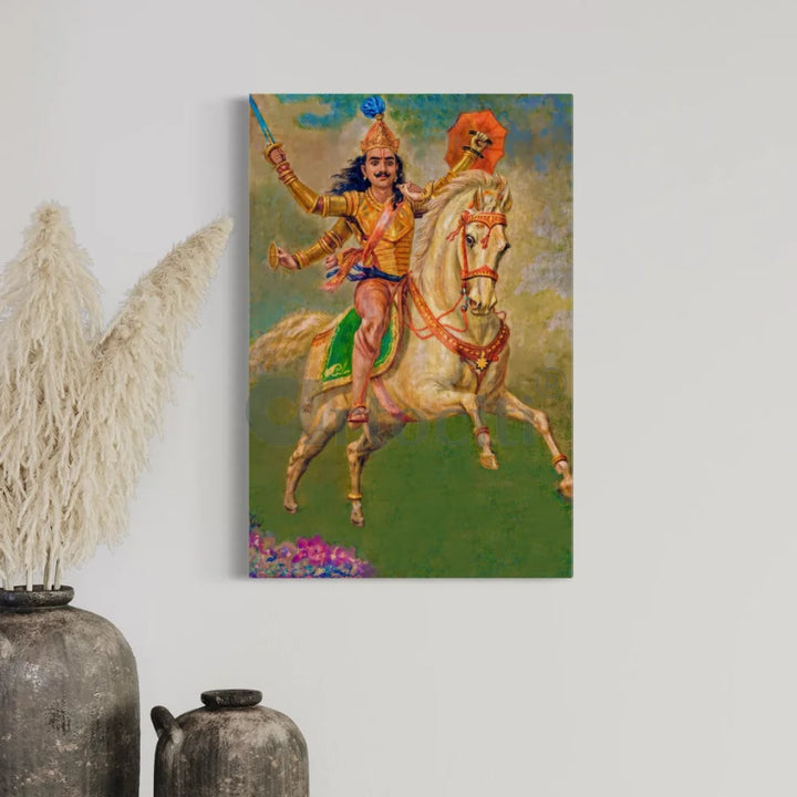 Kalki Avatar by Raja Ravi Varma Famous Canvas Painting 18X12 Inch