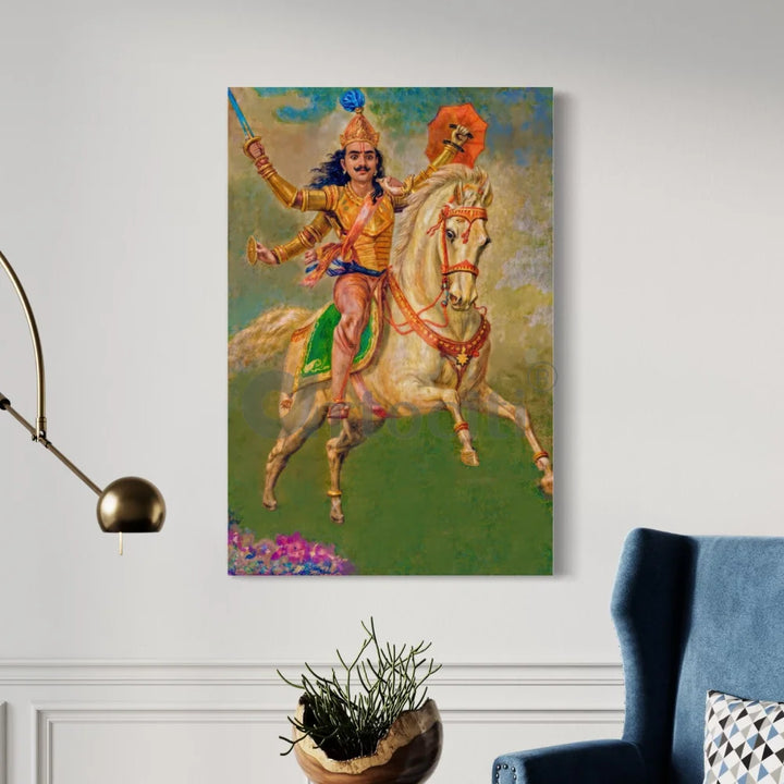 Kalki Avatar by Raja Ravi Varma Famous Canvas Painting 24X16 Inch