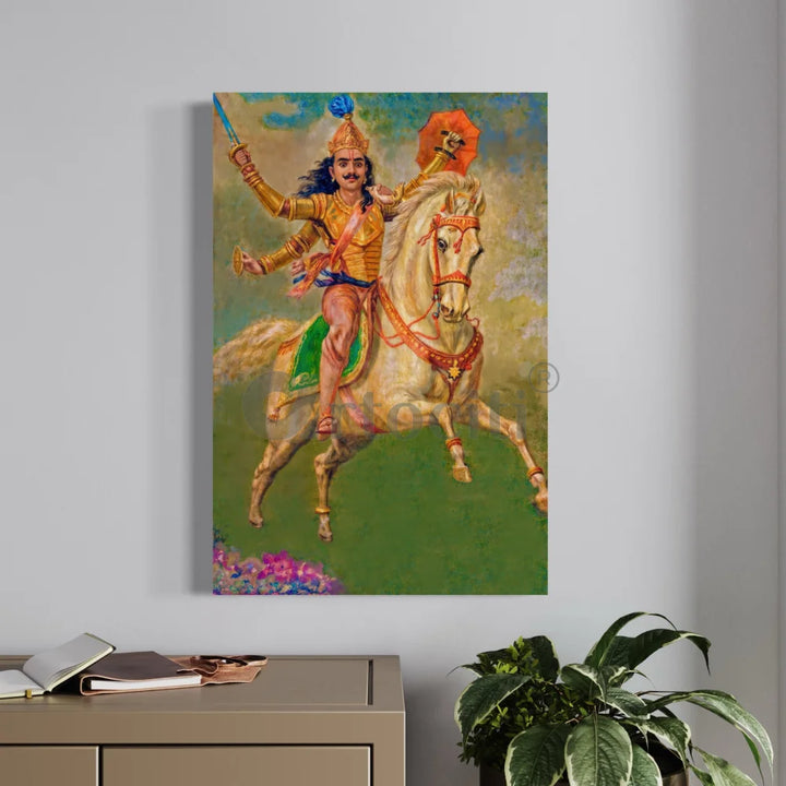 Kalki Avatar by Raja Ravi Varma Famous Canvas Painting 30X20 Inch
