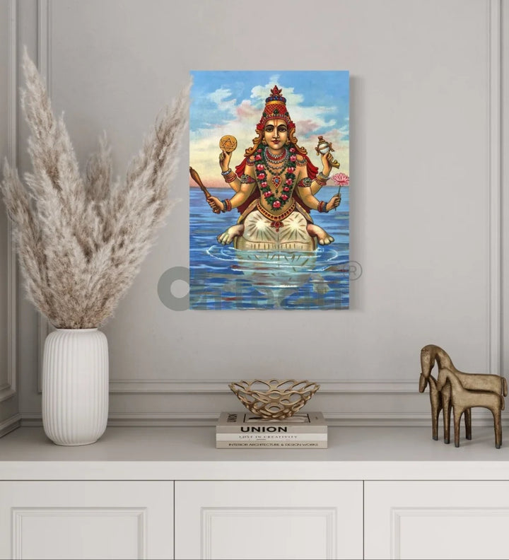 Kurma Avatar by Raja Ravi Varma Famous Canvas Painting 12X18 Inches Raja Ravi Verma