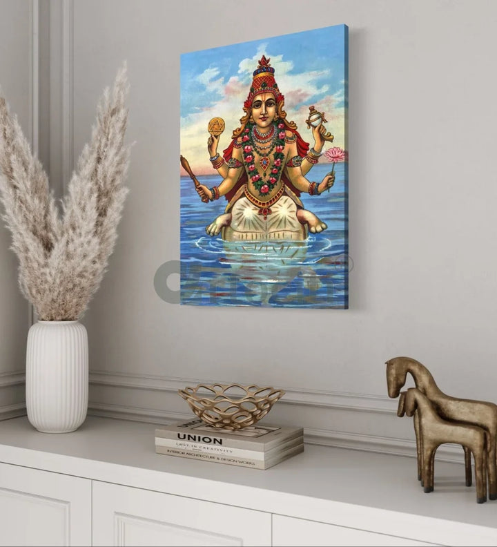 Kurma Avatar by Raja Ravi Varma Famous Canvas Painting Raja Ravi Verma