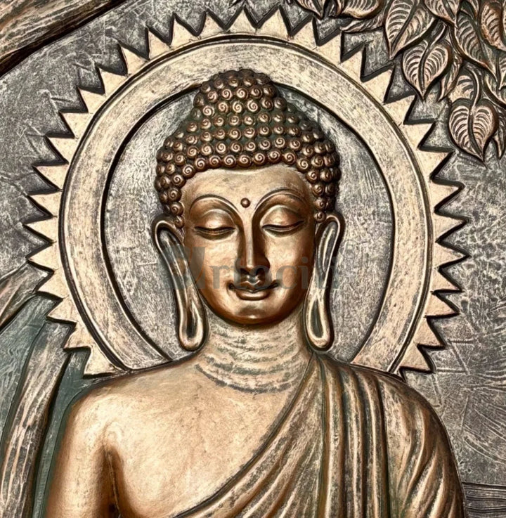 Large size Buddha Under Tree 3D Relief Mural
