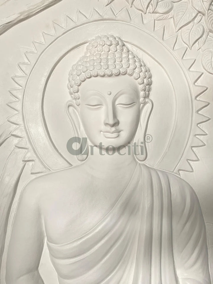 Large size Buddha Under Tree 3D Relief Mural