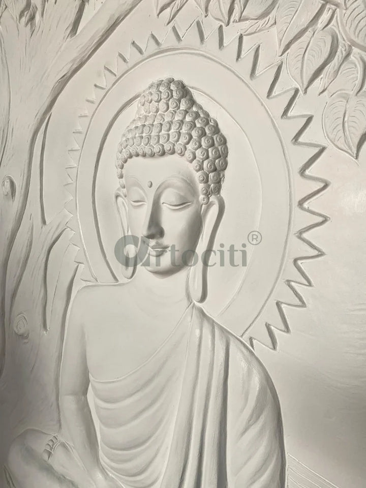 Large size Buddha Under Tree 3D Relief Mural