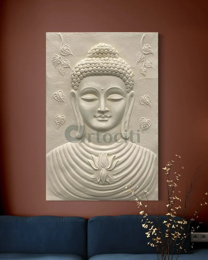 Large size Calm and Peaceful Buddha 3D Relief Mural