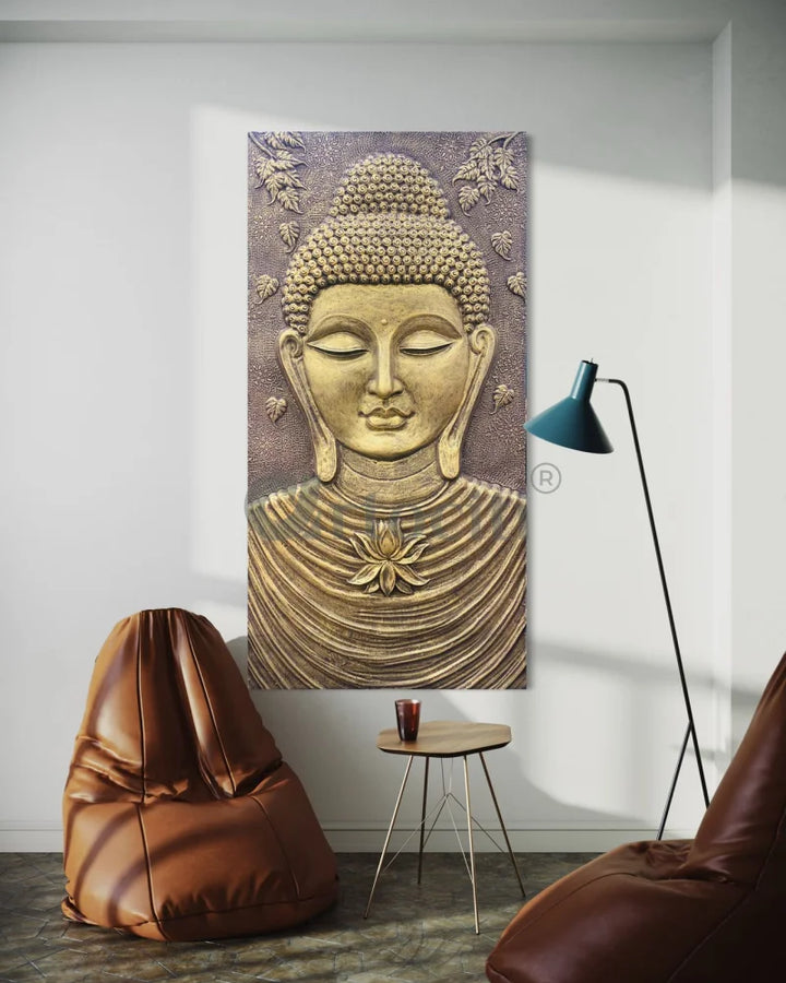 Large size Calm and Peaceful Buddha 3D Relief Mural